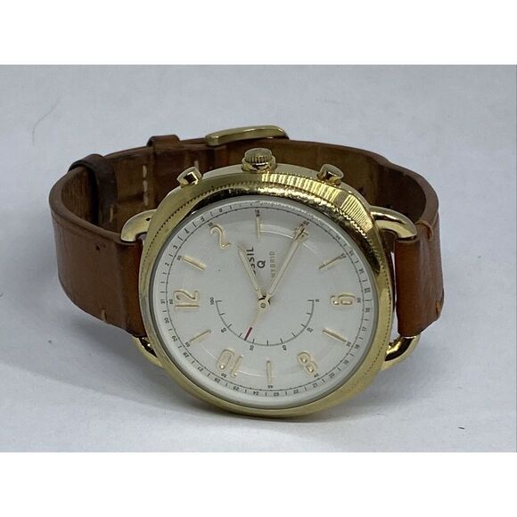 Fossil FTW1201 Women's Brown Leather Analog White Dial Hybrid Smartwatch XX726 - Picture 7 of 12